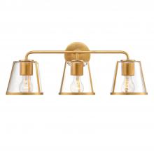 Crystorama FUL-913-GA-CL - Fulton 3 Light Antique Gold Bathroom Vanity