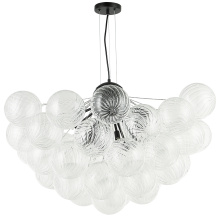 Dainolite CLZ-3612C-MB - 12 Light Matte Black Chandelier w/ Clear Spiral Glass