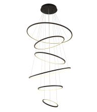 Bethel International TR35C122BLK - Six Ring Matte Black Halo Chandelier