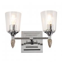 Lucas McKearn BB1022PC-2-F2S - Vetiver 2 Light Vanity in Polished Chrome with Silver Accent