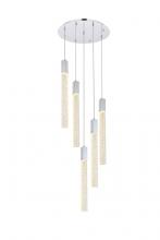 Elegant 2067D20C - Weston 5 lights pendant in chrome