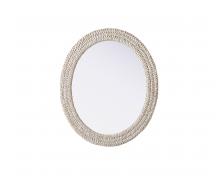 Elegant MR4C3036LN - Oval Cornhusk Mirror 30x36 in Linen White