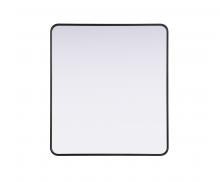 Elegant MR8A3640BLK - Contour Metal Rectangle Mirror 36x40 in Black