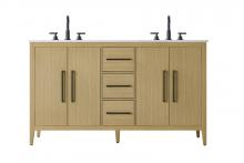 Elegant VF29360DMHB - Vanity Cabinet 4Dr 3Dw 60x21.5x35 Honey Brown