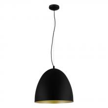 Eglo Canada 204316A - 1 LT Pendant w/ Black Finish & Black & Gold Shade