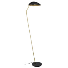 Eglo Canada 205766A - 1 LT Floor Lamp Black Finish w/ Brushed Brass Accents & Black Metal Shade