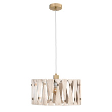 Eglo Canada 205817A - 1 LT Pendant Brushed Brass Finish,  Beige Shade w/ Brushed Brass Accents
