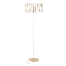 Eglo Canada 205821A - 1 LT Floor Lamp Brushed Brass Finish, Beige Shade w/ Brushed Brass Accents