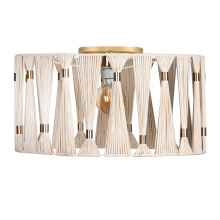 Eglo Canada 205822A - 1 LT Ceiling Light Brushed Brass Finish, Beige Shade w/ Brushed Brass Accents