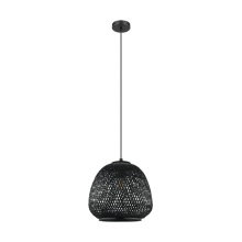 Eglo Canada 206015A - 3 LT Pendant w/ Black Finish & Black Bamboo Shade