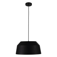 Eglo Canada 206249A - 1 LT Pendant w/ Black Finish & Black w/ White Interior Metal Shade
