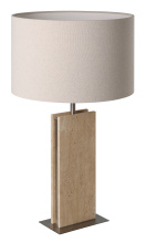 Eglo Canada 206323A - 1 LT Table Lamp w/ Stone Traveltine Base and Natural Linen Shade