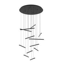 Eglo Canada 390351A - 12 LT LED Cascade Pendant w/ Black Finish & Black Light bars